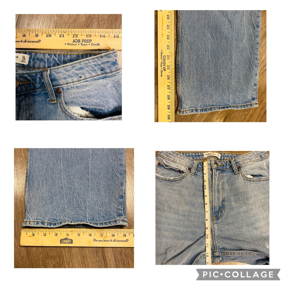 Abercrombie & Fitch Curve Love The 90s Relaxed Jean High Rise Light Wash 31 12 - Picture 5 of 7